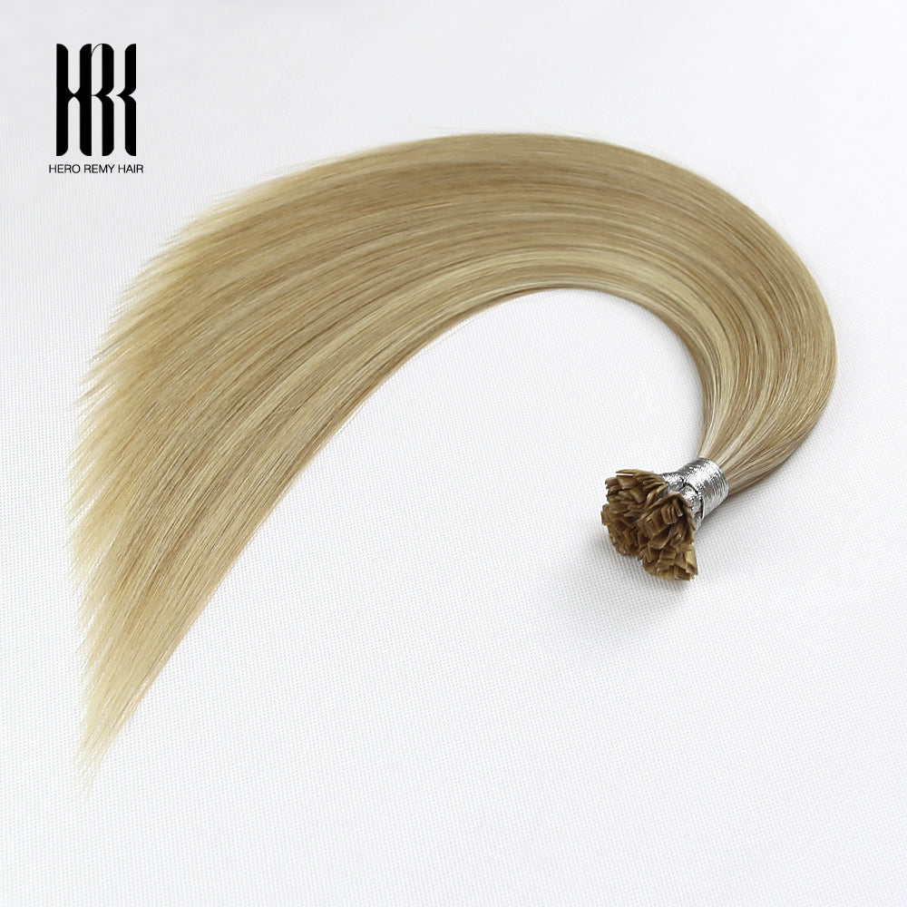Keratin Flat Tip Remy Human Hair Extensions Piano Colour 16” (40cm)