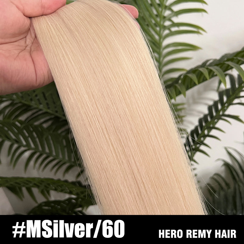 Extensiones de cabello humano Remy con nanoanillos, colores variados, 50 cm (20")