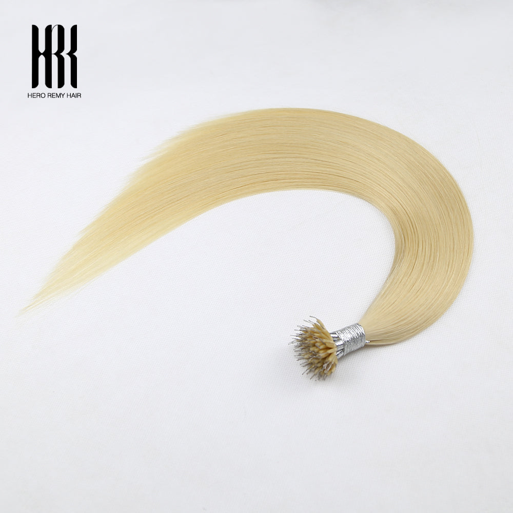 Nano Ring Remy Human Hair Extensions Pure Colour 18” (45cm)