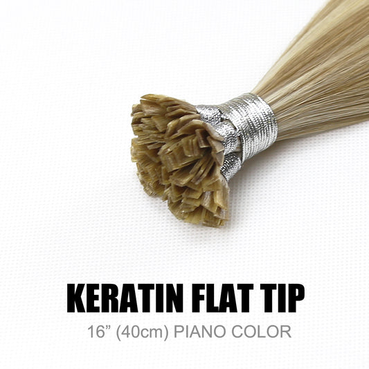 Keratin Flat Tip Remy Human Hair Extensions Piano Colour 16” (40cm)