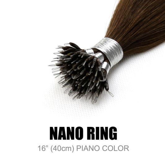 Nano Ring Remy Human Hair Extensions Piano Colour 16” (40cm)