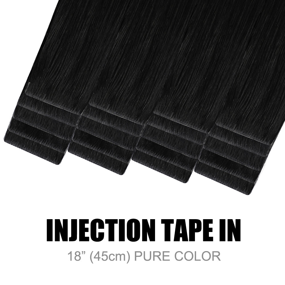Injection Tape In Hair Extensions Pure Colour 18” (45cm)
