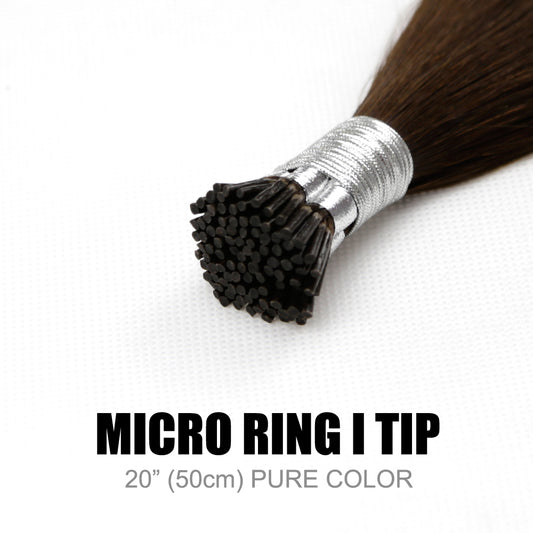 Micro Ring I Tip Remy Human Hair Extensions Pure Colour 20” (50cm)