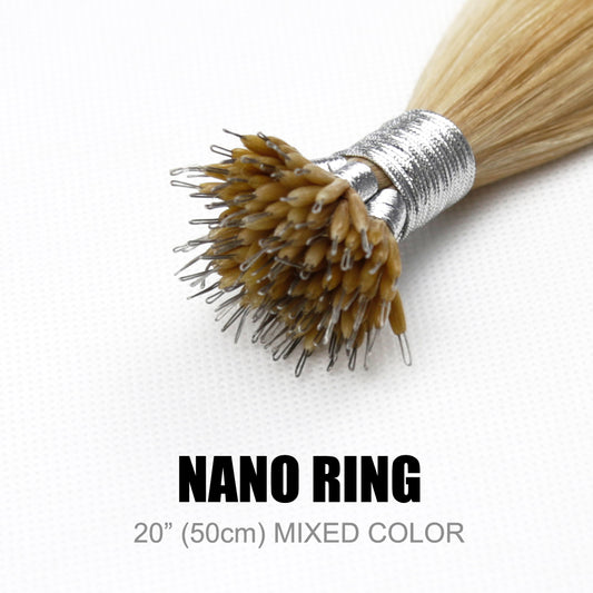 Nano Ring Remy Human Hair Extensions Mixed Colour 20” (50cm)