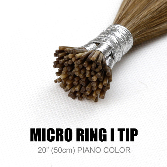 Micro Ring I Tip Remy Human Hair Extensions Piano Colour 20” (50cm)