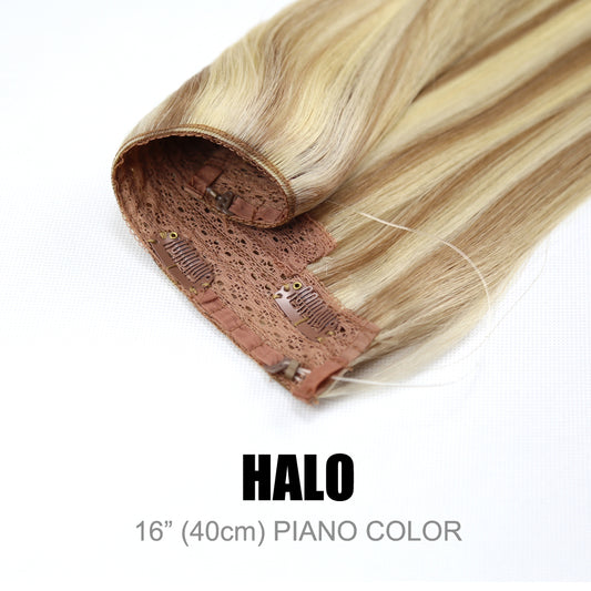 Extensions de cheveux humains Remy, couleur piano, 40 cm (16 pouces), embouts en silicone et nano-perles