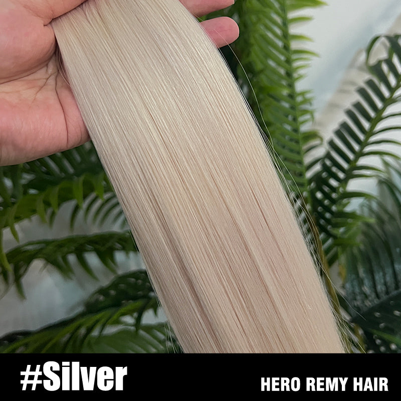 Nano Ring Remy Human Hair Extensions Pure Colour 18” (45cm)